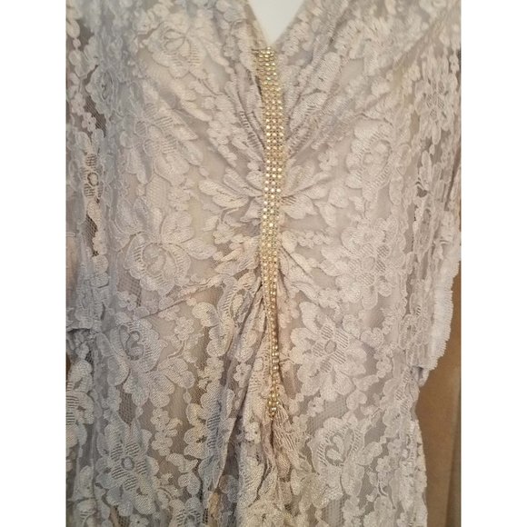 Beautiful Vintage Pale Lavender Sparkle Evening Gown Lace Pat Richards Size 8 - Picture 3 of 7